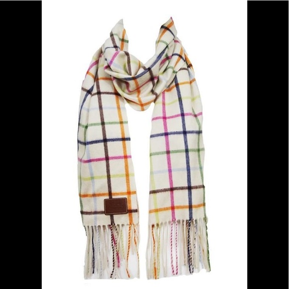 Coach Plaid Cashmere Scarf - Picture 1 of 2